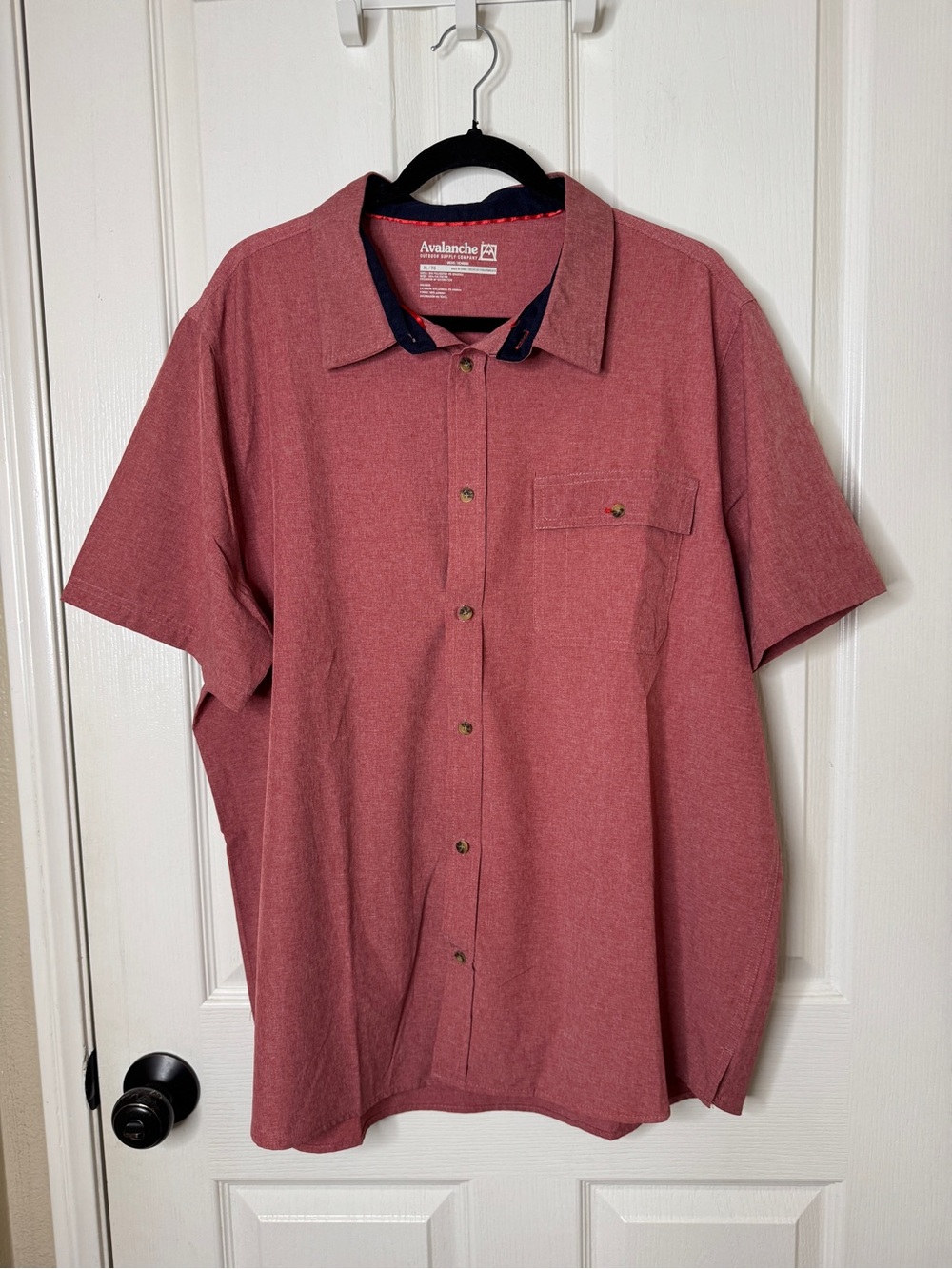 Avalanche Men's Short-Sleeve Button-Up Shirt in Dusty Rose XL